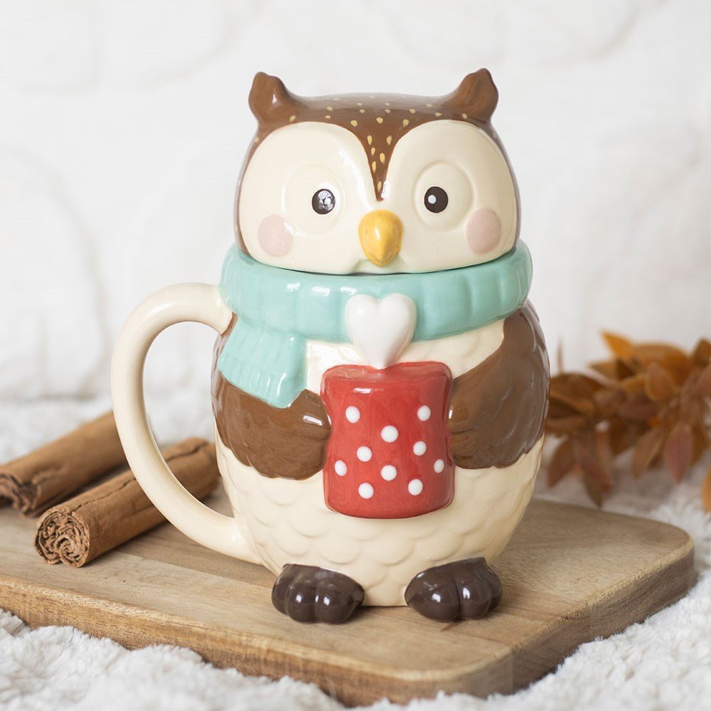 Something Different - Oliver Owl Lidded Mok/beker - Multicolours